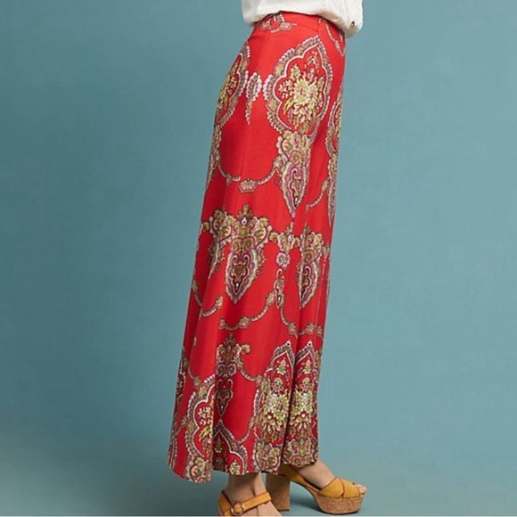 Anthropologie red Manon Flared Pants - Picture 10 of 11